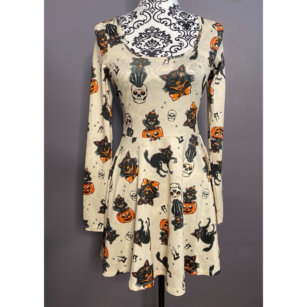 Sourpuss black cats Halloween dress